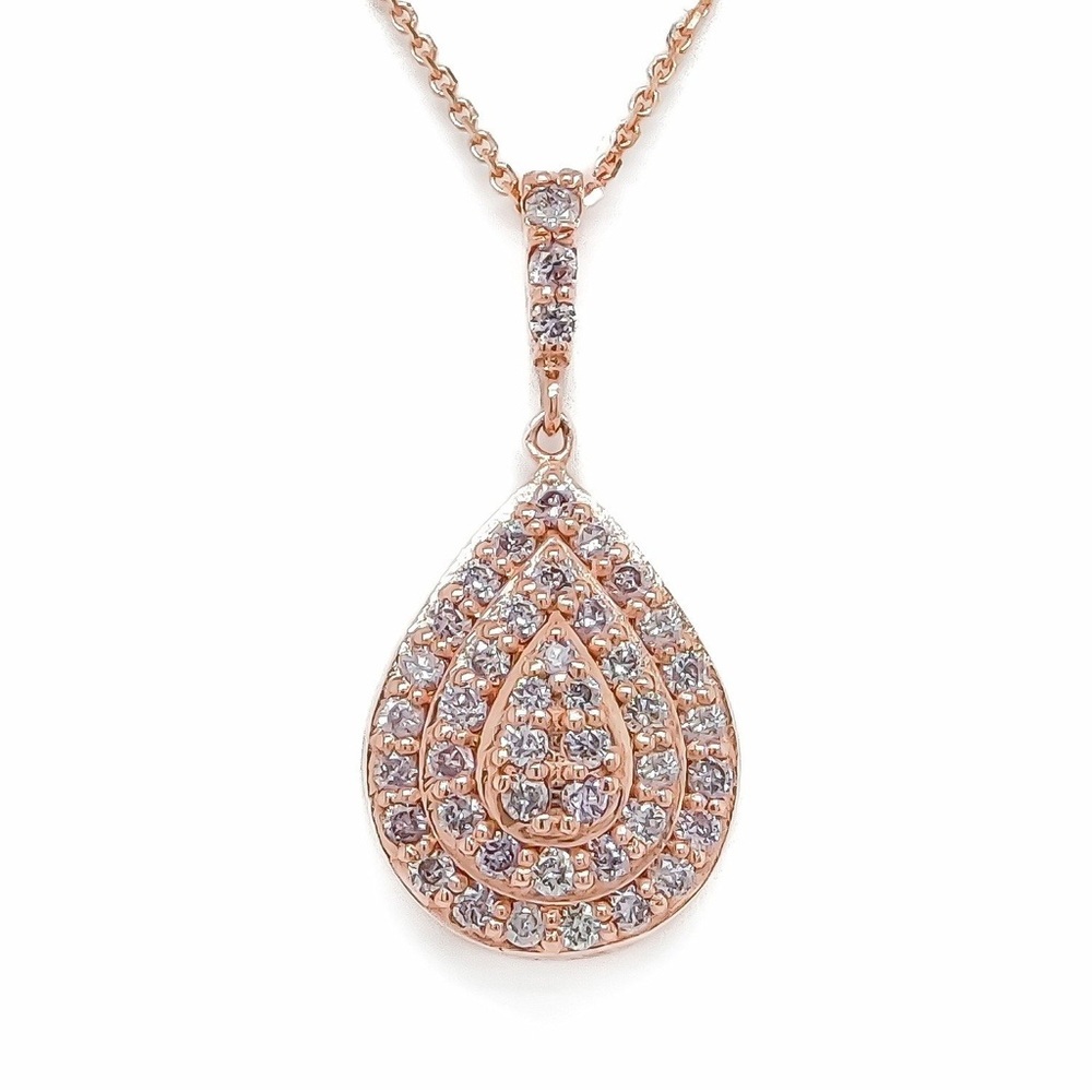 AIG Certified 0.47ct Natural Fancy Pink Diamond Pendant - 14K Rose Gold
